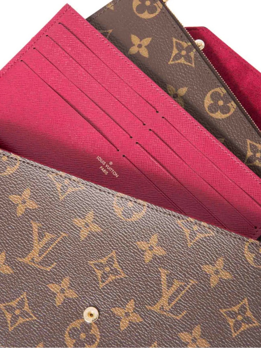 Monogram Chain Crossbody Bag with Red Wallet Inserts - Picture 2 of 4